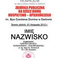 1 listopada – Zbiórka publiczna na rzecz Hospicjum 